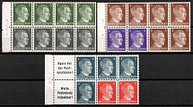 1941 Third Reich, Germany, Se-tenants, Zusammendrucke, Blocks (Mi. H-Bl. 117 B - 119 B, CV $60, MNH)