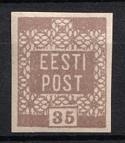 1919 35p Estonia (Olive Brown, MNH)
