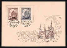 1944 (21 Nov) Bohemia and Moravia, Germany, First Day Cancellation Souvenir Card from Prague franked with 150h, 250h (Full Set)