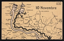 1914-18 'November 10' WWI European Caricature Propaganda Postcard, Europe