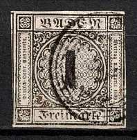 1853-54 1k Baden, German States, Germany (Mi. 5, Sc. 6, Canceled, CV $50)