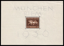 1936 Third Reich, Germany, Souvenir Sheet (Mi. Bl. 4 X, CV $20)