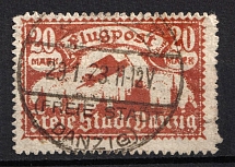 1923 20m Danzig Gdansk, Germany, Airmail (Mi. 118, Canceled, CV $50)