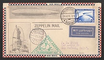 1931 (30 Jun) Germany, Graf Zeppelin airship airmail cover from Friedrichshafen to San Rafael (United States) via Reykjavik, Flight to Iceland 1931 'Friedrichshafen -  Reykjavik' (Sieger 113 A, CV $90)