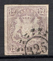 1867 Bavaria Germany 12 Kr (CV $155, Canceled)