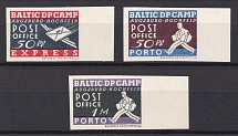 1948 Augsburg - Hochfeld, Estonia, Lithuania, Baltic DP Camp, Displaced Persons Camp (Margins, Wilhelm 1 B - 3 B, Full Set, CV $270)