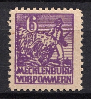 1946 6pf Soviet Russian Zone of Occupation, Germany (Mi. 33 y d var, 'b' instead of 'r' in 'Vorpommern', MNH)