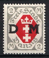 1921 Danzig, Germany, Official Stamp (Mi. 13 F, CV $90)