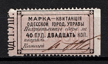 1870 20k Odessa, City Council Stamp Receipt, Ukraine (Canceled)