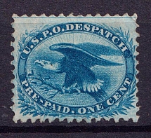 1875 1c U. S. P. O. Dispatch, United States Locals & Carriers (Cat #LO3, Genuine, CV $50)