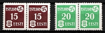 1941 German Occupation of Estonia, Germany, Pairs (Mi. 1 x - 2 x, Signed, CV $100, MNH)