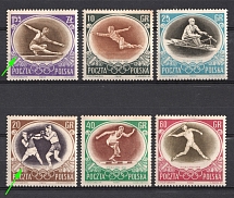 1956 Poland (Fi. 843 - 848, Very Strong Displacement of the Oval in Relation to the Frame, Full Set, CV $30)