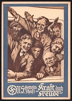 1934 'NS Community Power through joy', Propaganda Postcard, Third Reich Nazi Germany