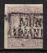 1867 12kr Bavaria, German States, Germany (Mi. 18, Canceled, CV $160)