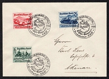 1939 (21 May) Eiffel Race, Third Reich, Germany, Cover with Commemorative Nurburgring Postmark (Mi. 695 - 697, Full Set, CV $290)