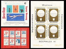 Balloon Post, Airmail, Poland, Non-Postal, Cinderella, Souvenir Sheets