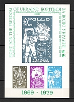 1969 Space Ship Apollo 11 Ukraine Underground Post Block Sheet (MNH)