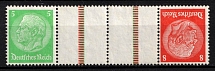 1934 Third Reich, Germany, Gutter Tete-beche, Zusammendrucke (Mi. KZ 21.2, CV $230, MNH)
