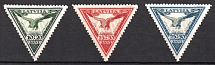 1932 Latvia, Airmail (Mi. 203 A - 205 A, Full Set, CV $90, MNH)