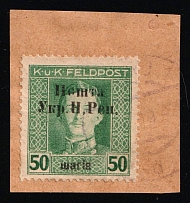 1919 50sh Stanislav on piece, West Ukrainian People's Republic, Ukraine (Kramarenko 55, Stryi Postmark)