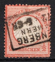 1872 1/2kr German Empire, Germany (Mi. 3, Signed, Canceled, CV $70)