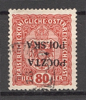 1919 Little Poland 80 H (Inverted Overprint, Canceled)