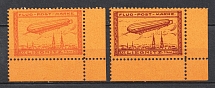 1913 Liegnitz Germany Zeppelin Special Flights Red (Official Reprint, Corner Margins, MNH)