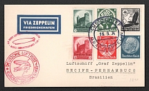 1934 (16 Sep) Germany, Graf Zeppelin airship airmail postcard from Friedrichshafen to Recife (Brazil), Flight to South America 1934 'Friedrichshafen - Recife' (Sieger 274 Ab, CV $85)