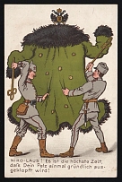 1914-18 'Fur from Nicholas' WWI European Caricature Propaganda Postcard, Europe