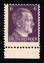 1944 6pf American Propaganda Forgery of Hitler Issue, Anti-German Propaganda (Mi. 15, Certificate, Margin, Signed, CV $80, MNH)