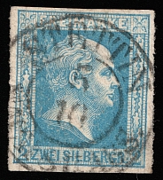 1857 2p Prussia, German States, Germany (Mi 7a, Canceled, CV $130)