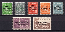 1941 Karelia, Finland, Finnish Occupation (Mi. 1 I, 3 I - 7 I, 9, CV $30)