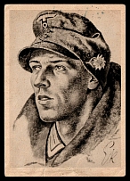 1943 'War correspondent Kretschmann', Propaganda Postcard, Third Reich Nazi Germany