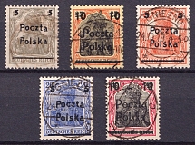 1919 Poland (Poznan, Gniezno Postmarks, Mi. 130 - 134, Full Set, CV $40)
