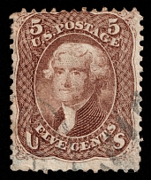 1861-66 5c United States (Sc 76, Canceled, CV $120)