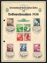 1938 Souvenir Sheet 38/26 franked with the Winter Relief Fund set of November 1938 cancelled by handstamp in Berlin
