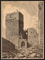 1945 Nuremberg in Ruins Pentagonal Tower, Poster
