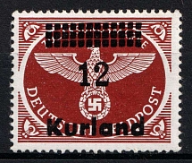 1945 12pf Kurland, German Occupation, Germany (Mi. 4 A y, CV $200, MNH)