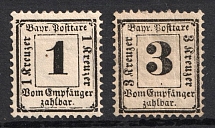 1870-71  Bavaria, German States, Germany, Official Stamps (Mi. 2 x - 3x, CV $50)