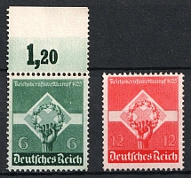 1935 Third Reich, Germany (Mi. 571 x - 572 x, Full Set, CV $30, MNH)