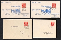 1941 (18 Feb) Guernsey, German Occupation, Four Covers, First Day Covers (Mi. 2 a, CV $160)