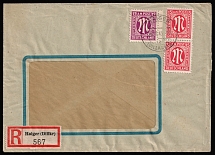 1945 (26 Nov) British and American Zones of Occupation, Germany, Registered Cover from Haiger franked with 12pf and pair of 15pf