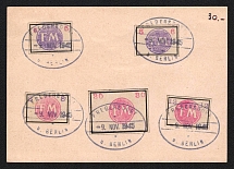 1945 (9 Nov) Fredersdorf (Berlin), Germany Local Post, Postcard (Mi. Sp 231 - 234, 250)