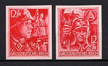 1945 Third Reich Last Issue, Germany (Imperforated, Full Set, MNH)