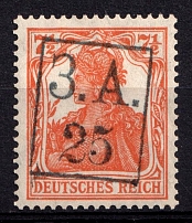 25 on 7.5pf West Army, Overprint 'З. А.' on German Stamps, Russia Civil War