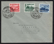 1939 (21 May) Eiffel Race, Third Reich, Germany, Cover to Szczecin with Commemorative Nurburgring Postmark (Mi. 695 - 697, Full Set, CV $290)