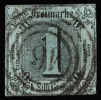 1852 1g Thurn und Taxis, German States, Germany (Mi 4, Canceled, CV $110)