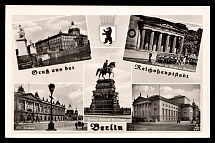 1943 ' Greetings from the Reich capital Berlin', Propaganda Postcard, Third Reich Nazi Germany