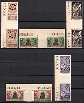 1946 Barletta - Trani, Polish II Corps in Italy, Poland, DP Camp, Displaced Persons Camp, Gutter Pairs (Wilhelm 15ZW - 19ZW, Sheet Inscriptions, Full Set, CV $70)