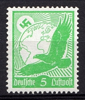 1934 5pf Third Reich, Germany, Airmail (Mi. 529 y, CV $20, MNH)